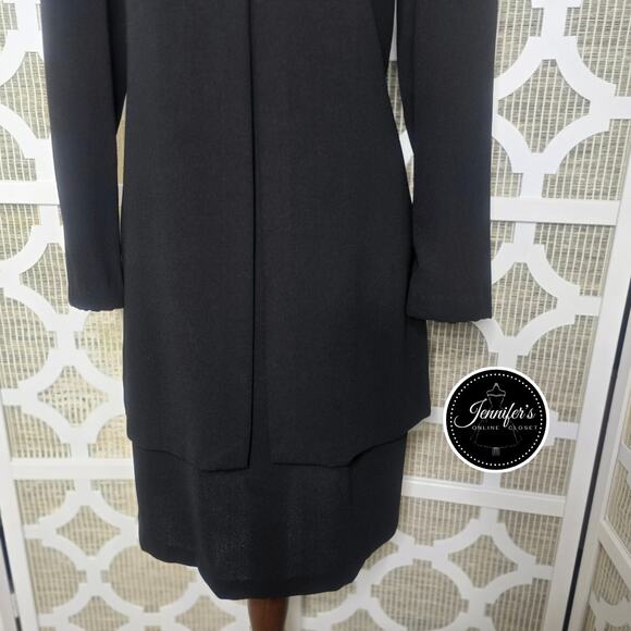 CDC Black (5) Button Split Overlay Long Sleeve Dress Size 10 - Picture 5 of 11